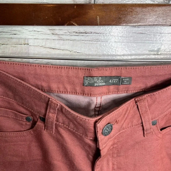 Prana kayla jeans pants mid rise salmon color outdoor wear skinny stretch size 4 - Picture 5 of 8